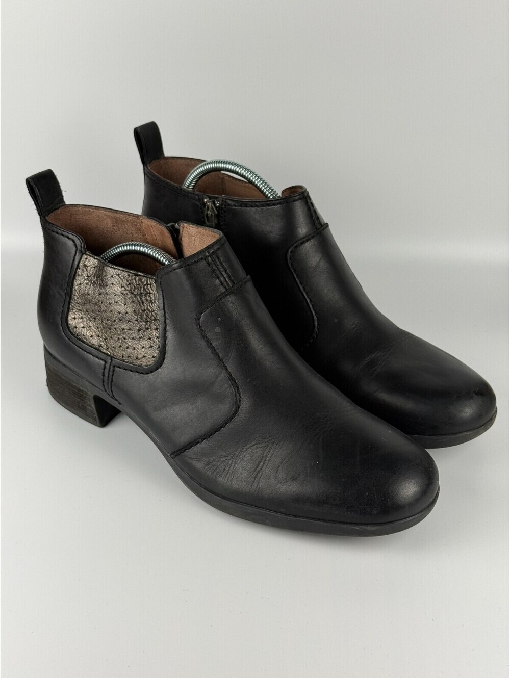 Dansko Susi Womens  Ankle Boots Black Leather Side Zipper Low Block Heel Size 41